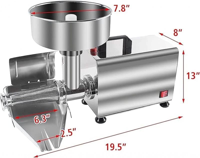 Tomatenpresse Ketchup-Maschine Soßenmaschine Tomatensieb Tomatenmühle elektrisch aus Edelstahl 370 W – 3