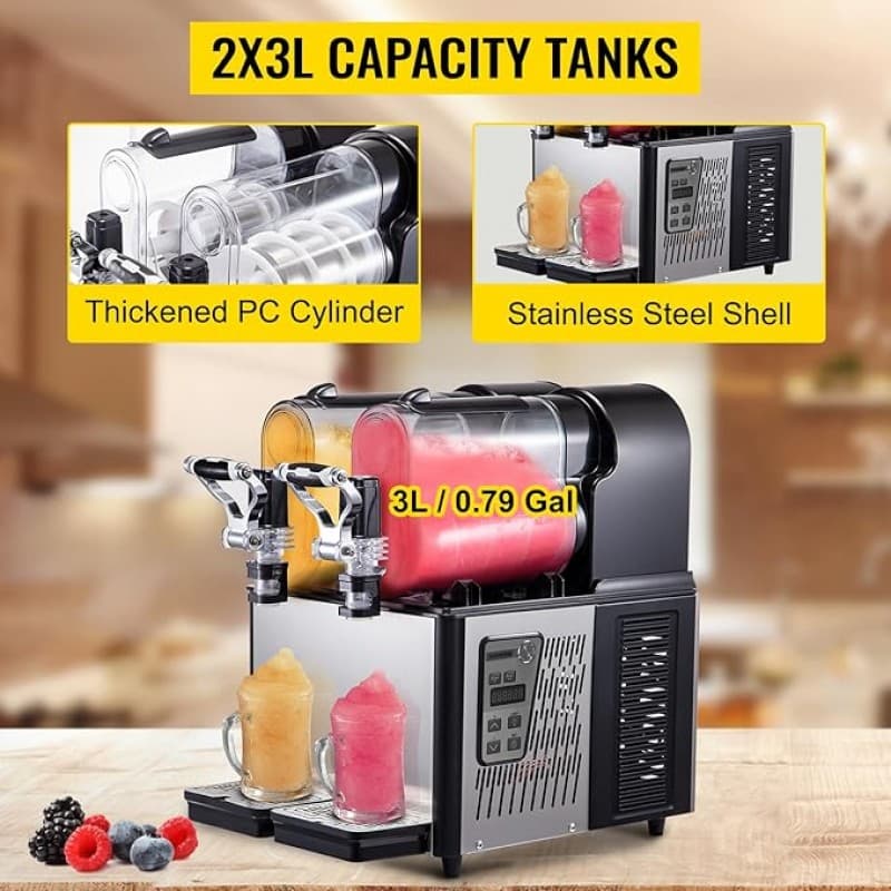 Smoothie-Maschine kommerzielle Slusheis-Maschine 2 x 3 l Doppeltank elektrische Schneeschmelz-Slush – 5
