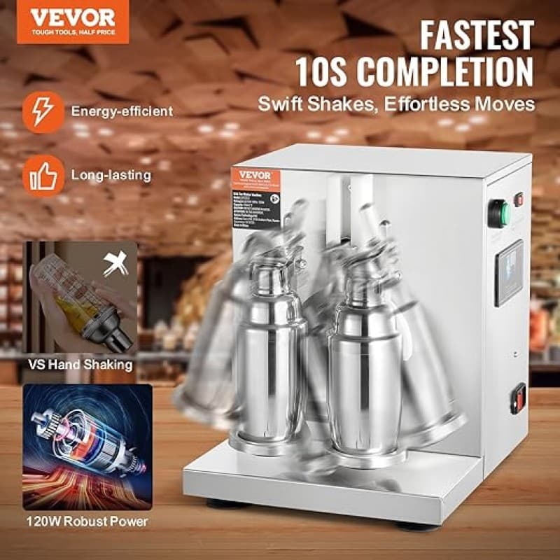 Milchshake-Mixer Milchshake-Maschine 120 Watt kommerzieller Milchtee-Shaker 0–180 s einstellbar – 2