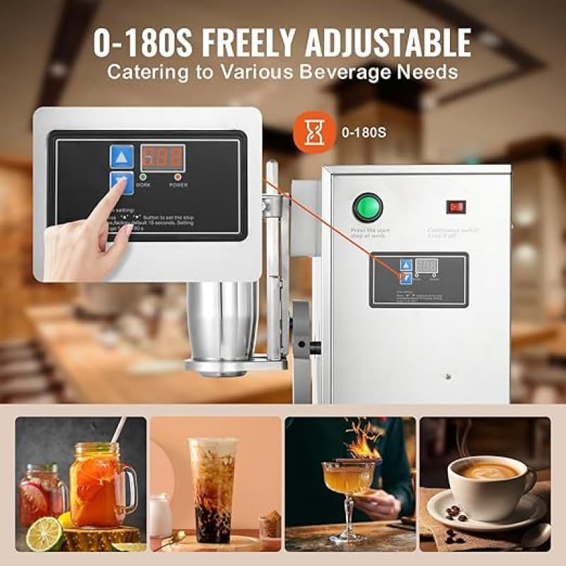 Milchshake-Mixer Milchshake-Maschine 120 Watt kommerzieller Milchtee-Shaker 0–180 s einstellbar – 4