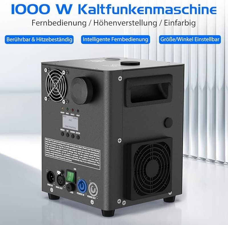 Pyrotechnik-Maschinen 1000 W Funkenmaschine 2 DMX-Kaltfunkenmaschinen mit Flightcase – 4