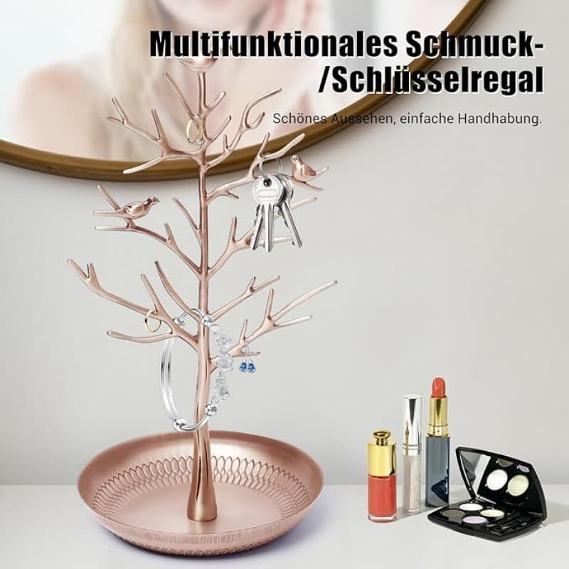 Schmuckhalter Baum Kettenständer Schmuckständer mit Vögel Deko Schmuck Baum für Ketten Ring Ohrring – 4