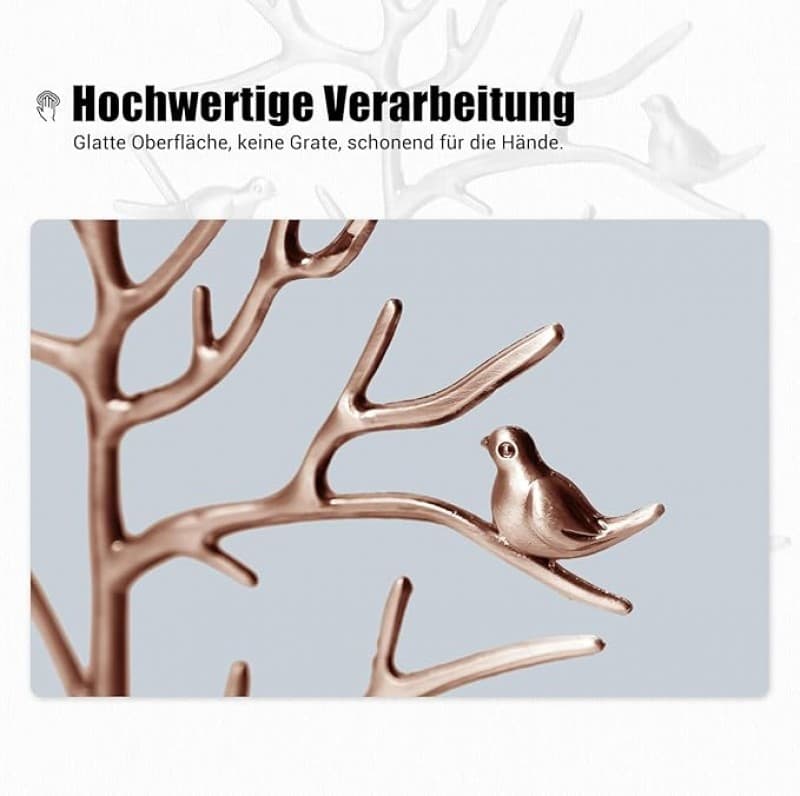 Schmuckhalter Baum Kettenständer Schmuckständer mit Vögel Deko Schmuck Baum für Ketten Ring Ohrring – 5