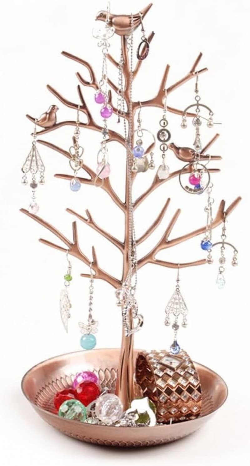 Schmuckhalter Baum Kettenständer Schmuckständer mit Vögel Deko Schmuck Baum für Ketten Ring Ohrring
