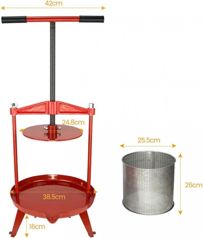 Obstpresse Apfelpresse Weinpresse Saftpresse Traubenpresse Beerenpresse 14 L aus Edelstahl – 3