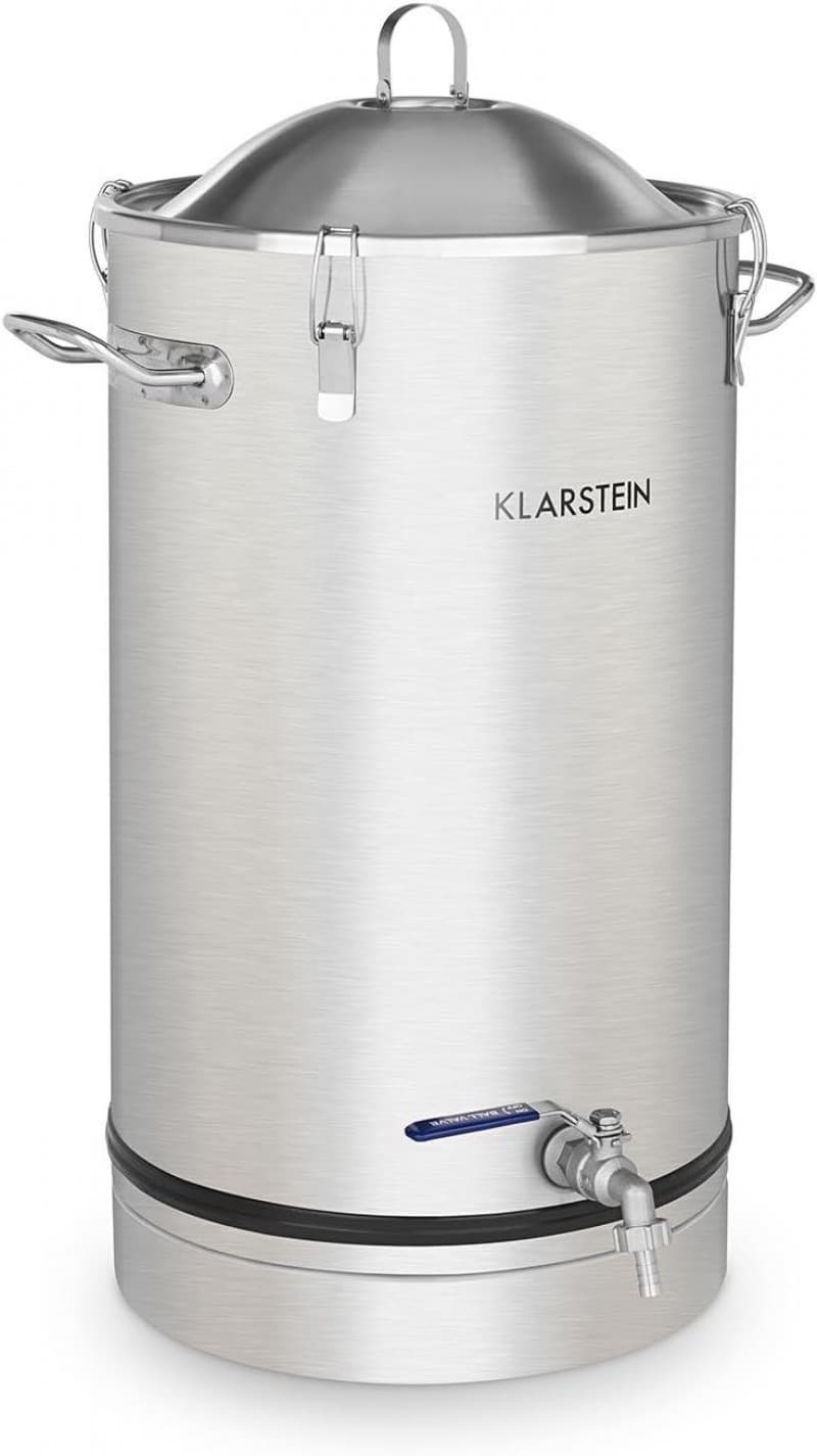 Gärkessel Fermentierkessel Bierbraugerät Maischkessel Gärbehälter 30 L Ablasshahn Edelstahl silber – 3