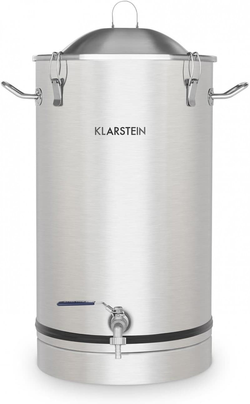 Gärkessel Fermentierkessel Bierbraugerät Maischkessel Gärbehälter 30 L Ablasshahn Edelstahl silber