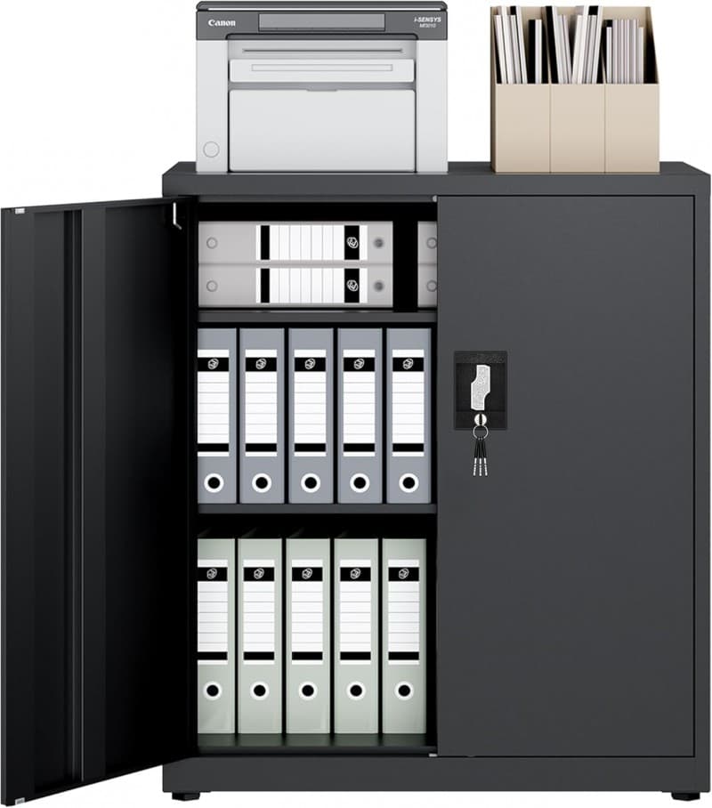 Messeschrank Wertschrank Aktenschrank Aufbewahrungsschrank Stahlschrank 3 Ebenen mit Schloss