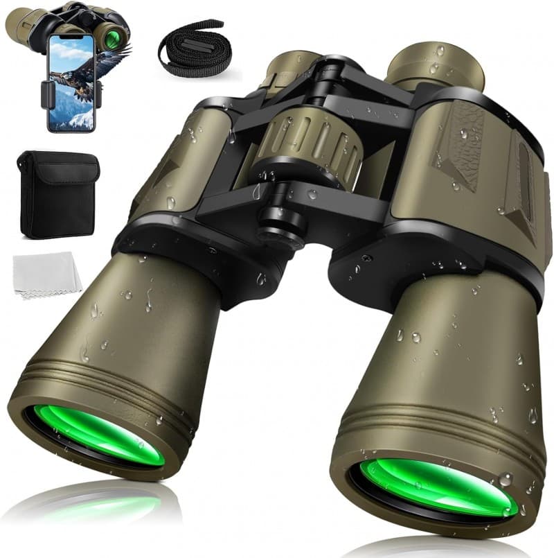 Fernglas HD 20 x 50 BAK4-Prism FMC-Objektiv Nachtsichtgerät kompaktes wasserdichtes großes Okular