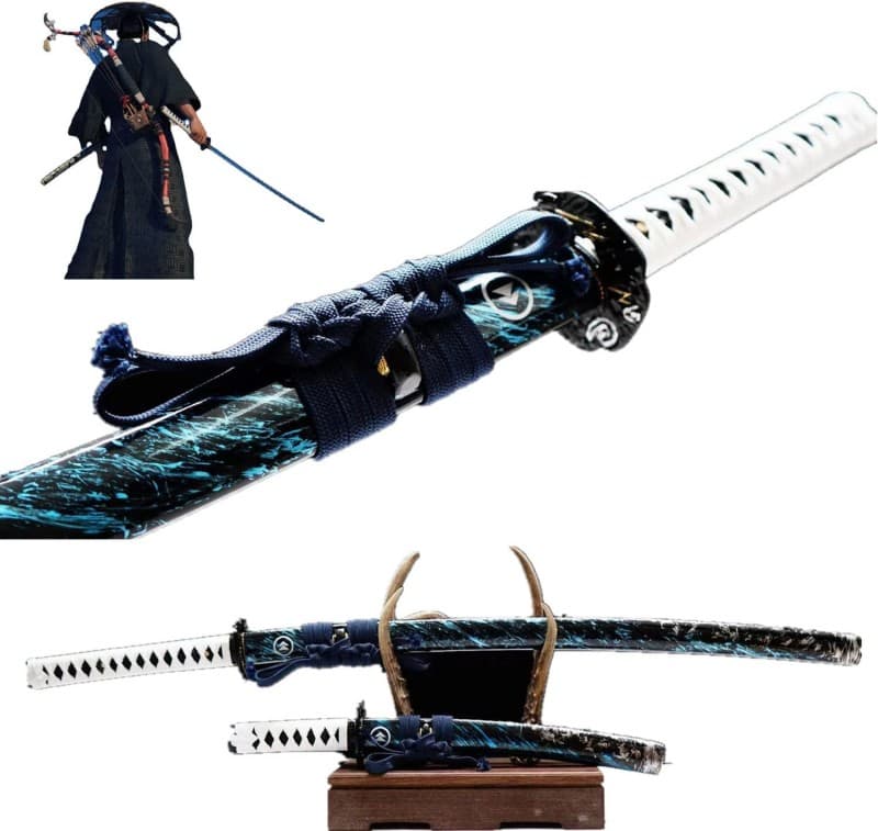 Samurai-Schwerter 2 Stück Dragon-Schwert Ninja-Schwert Kataner-Schwert 104 cm echtes Samuraischwert  – 2