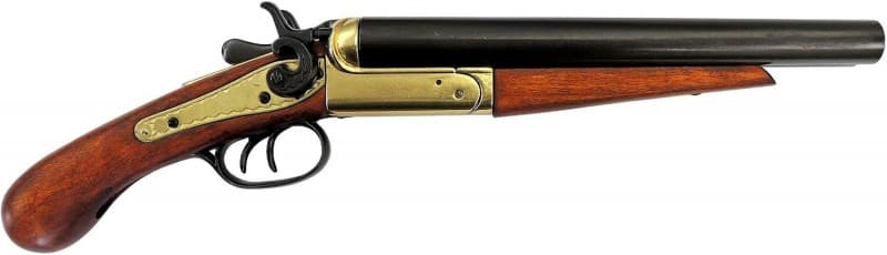 Schrotgewehr Pistole Wyatt Earps USA 1881 Lauf klappbar goldfarben Antik Film Theater Fernsehen – 2