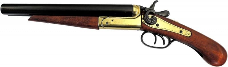 Schrotgewehr Pistole Wyatt Earps USA 1881 Lauf klappbar goldfarben Antik Film Theater Fernsehen – 3