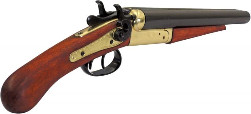 Schrotgewehr Pistole Wyatt Earps USA 1881 Lauf klappbar goldfarben Antik Film Theater Fernsehen – 4