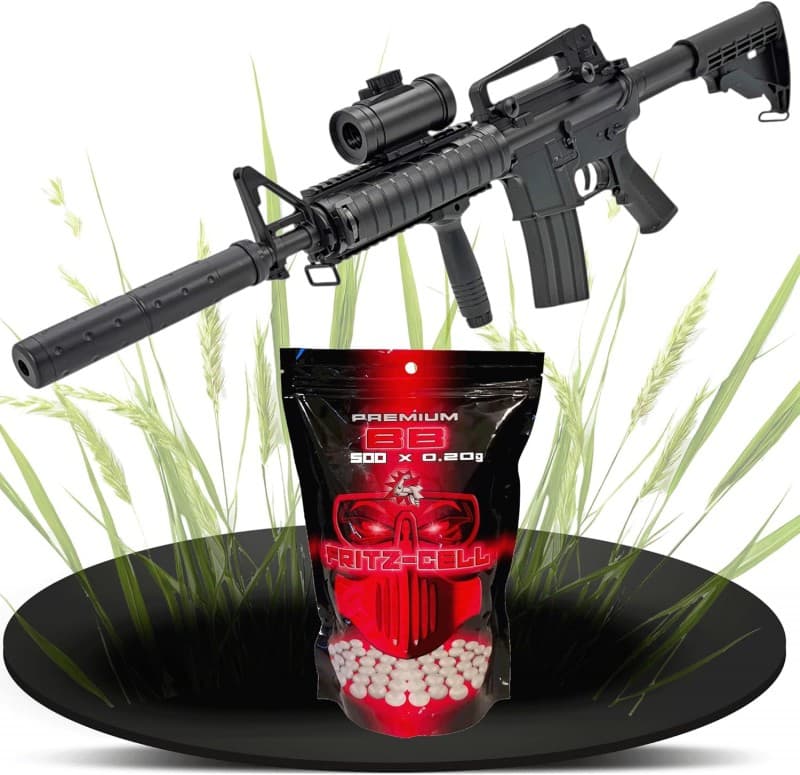 Gewehr Elektrische Softair Waffe Pistole 0,5 Joule 6 mm inkl. 500 Premium BB’s 0,20 g Munition
