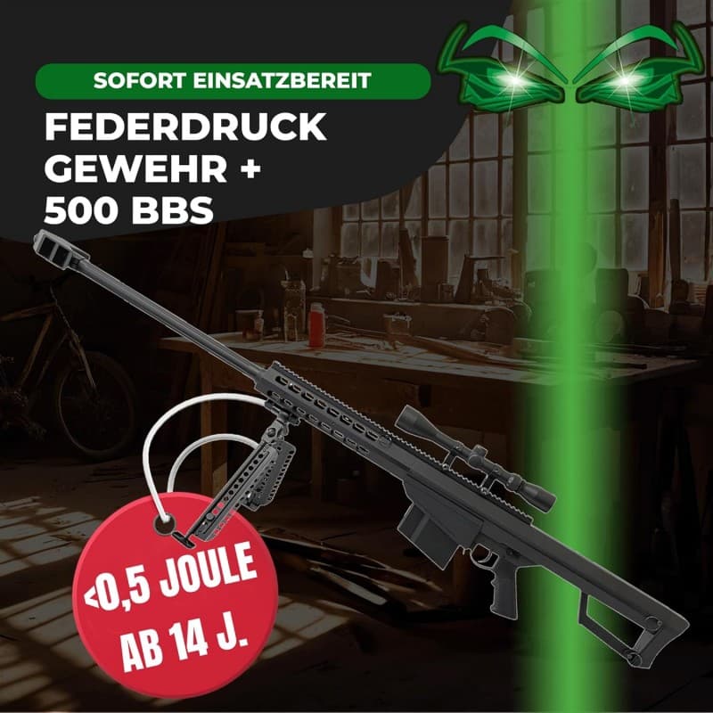 Scharfschützengewehr Gewehr Sturmgewehr Pistole M82 140 cm Softair Waffe 0,5 Joule 6 mm Zweibein – 2