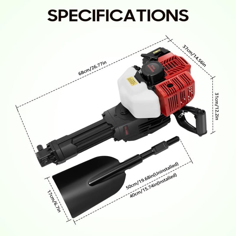Baumpflanzschaufel Gartenbaumgräber 52CC Gartenfräse Pressluftschaufel elektrische Schaufel 2-Takt – 2