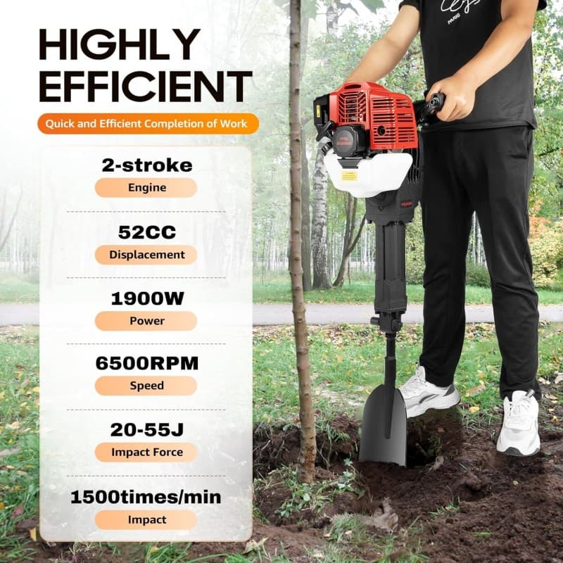 Baumpflanzschaufel Gartenbaumgräber 52CC Gartenfräse Pressluftschaufel elektrische Schaufel 2-Takt – 3