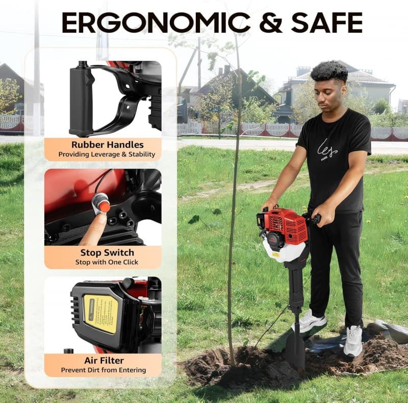 Baumpflanzschaufel Gartenbaumgräber 52CC Gartenfräse Pressluftschaufel elektrische Schaufel 2-Takt – 5