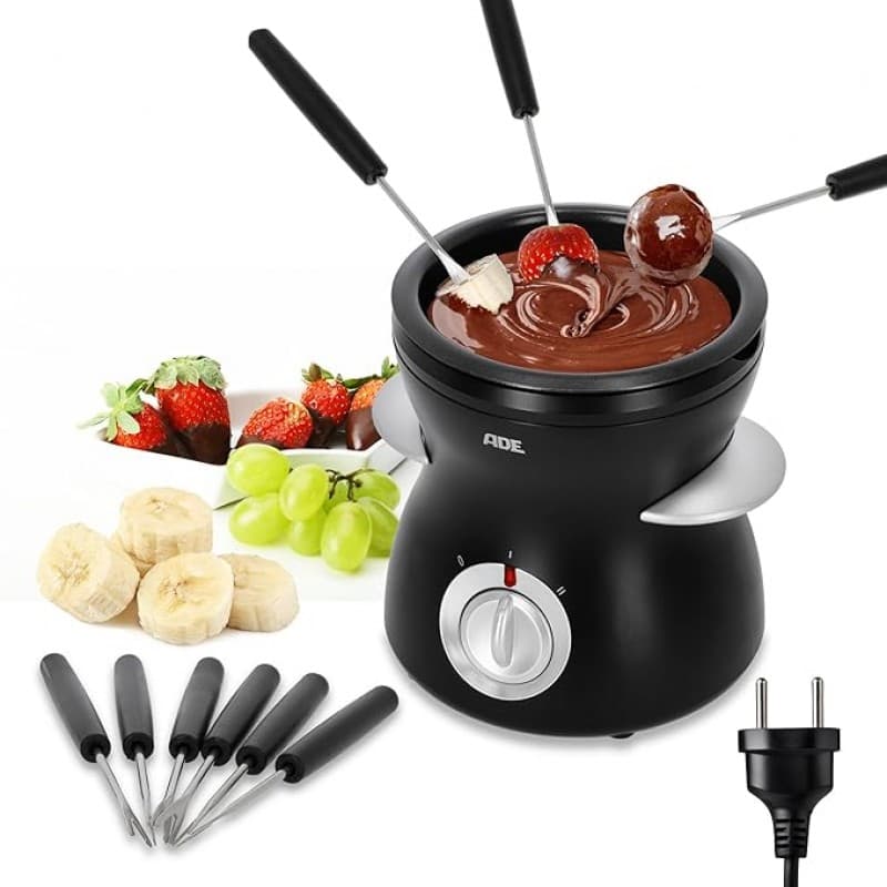 Schokofondue Schokoladenfondue elektrisch 500 ml 8 Spieße 2 Temperaturstufen Schmelzen Warmhalten