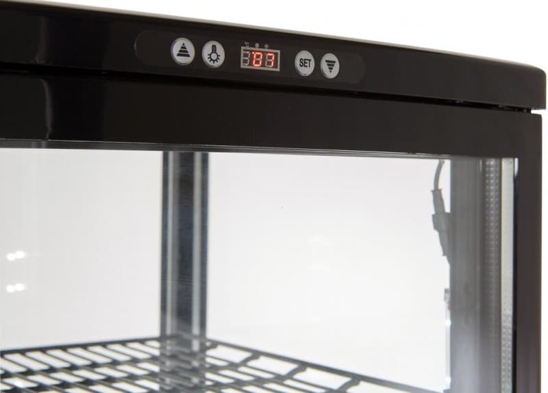 Gastro Kühlvitrine 235 Liter Buffet Vitrine +2 °C bis +6 °C LED schwarz  Kühltheke Glastür &amp; Umluft  – 2
