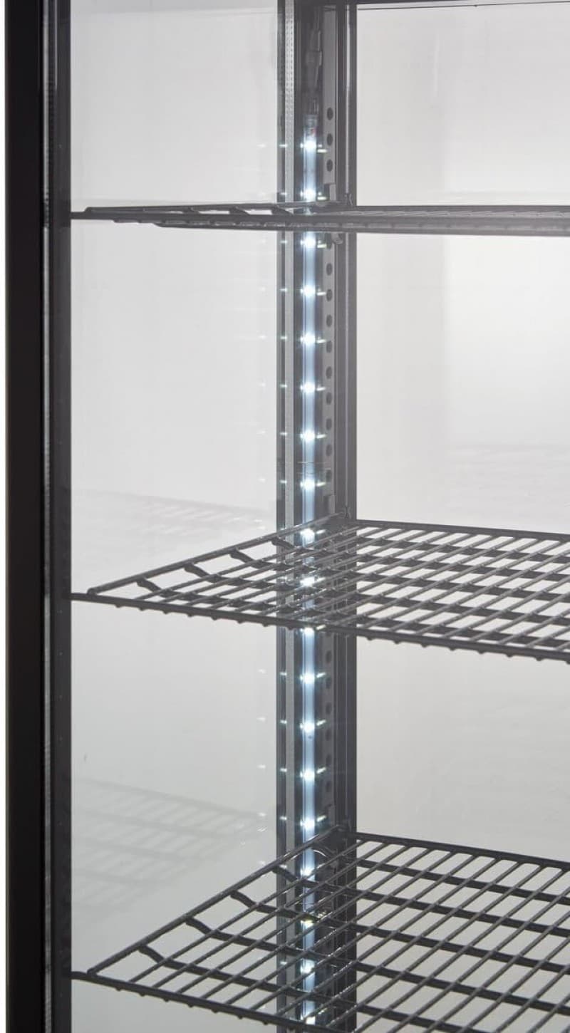 Gastro Kühlvitrine 235 Liter Buffet Vitrine +2 °C bis +6 °C LED schwarz  Kühltheke Glastür &amp; Umluft  – 3