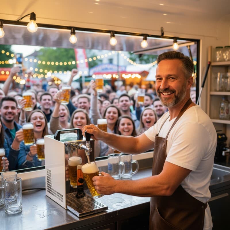 Profi Zapfanlage mieten – Edelstahl-Durchlaufkühler (30 l/h) für Bier &amp; Events – 3