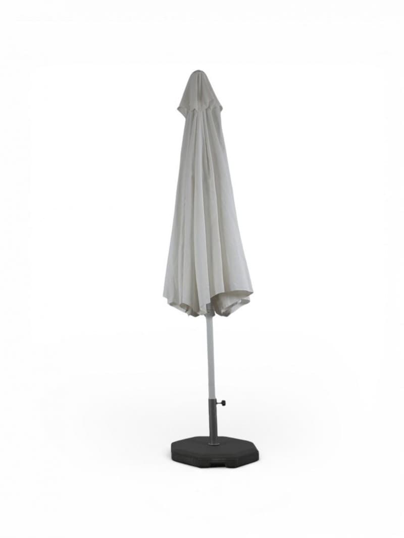 Marktschirm mieten (400×400 cm) – Großer Sonnenschirm in Weiß inkl. 40kg Ständer – 3