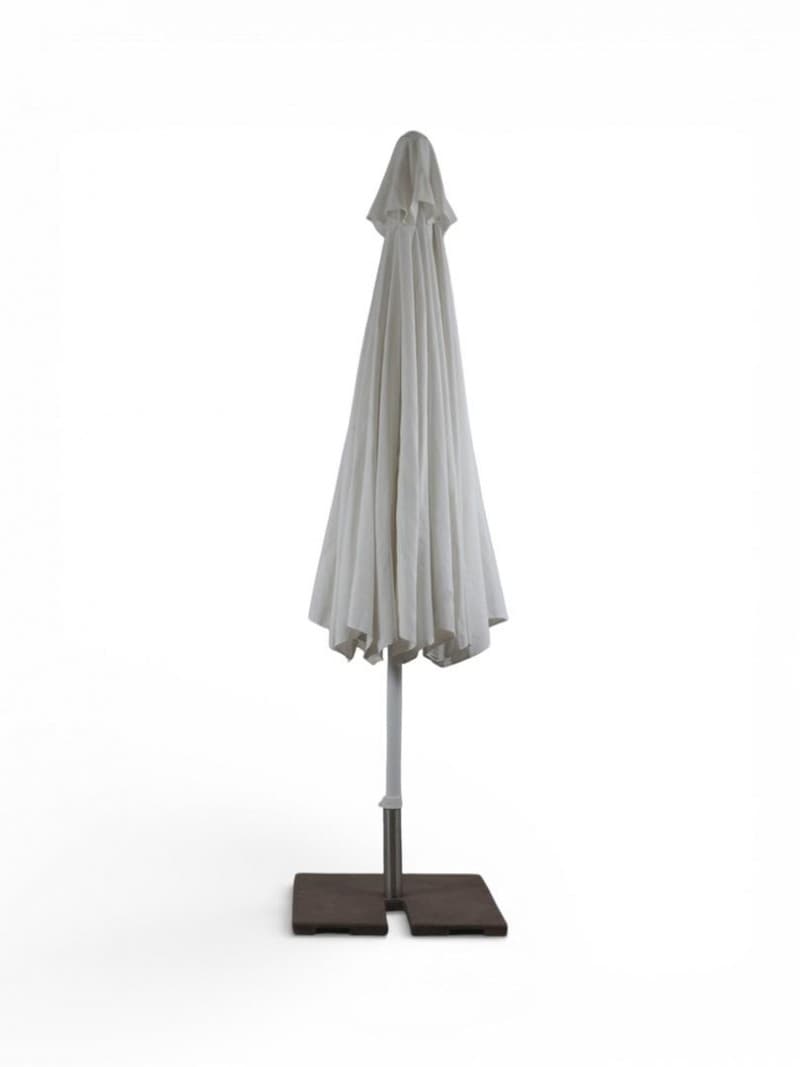 Marktschirm mieten (400×400 cm) – Großer Sonnenschirm in Weiß inkl. 40kg Ständer – 4