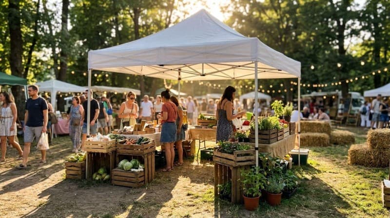 Faltzelt, Pavillon mieten (3x3m) – Wasserdichtes Partyzelt in Grün oder Weiß – 3