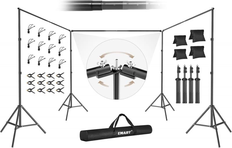 Foto Hintergrund Ständer 9 x 2,1 m stabiler Fotohintergrund Ständer mit 308° Rotationssystem – 2
