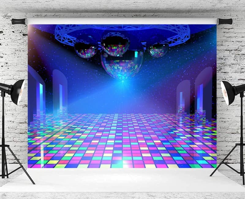 Disco Party Fotohintergrund F 3 x 2 m Vintage 70er 80er 90er Disco Ball Bühne Fotowand Hintergrund – 5