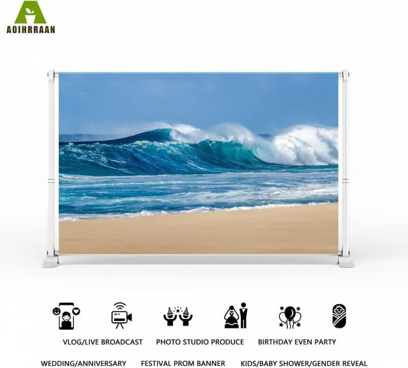 Ozeanstrand Hintergrund 3 x 2 m tropisch Strand Ozeanblau Himmel Wellen Meer Landschaft – 3