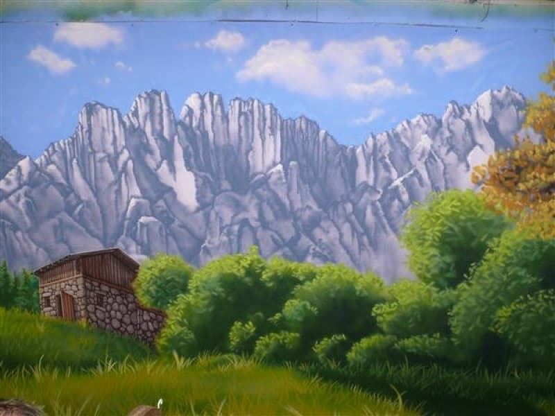 Bühnenbild Alpen , Alpenlandschaft