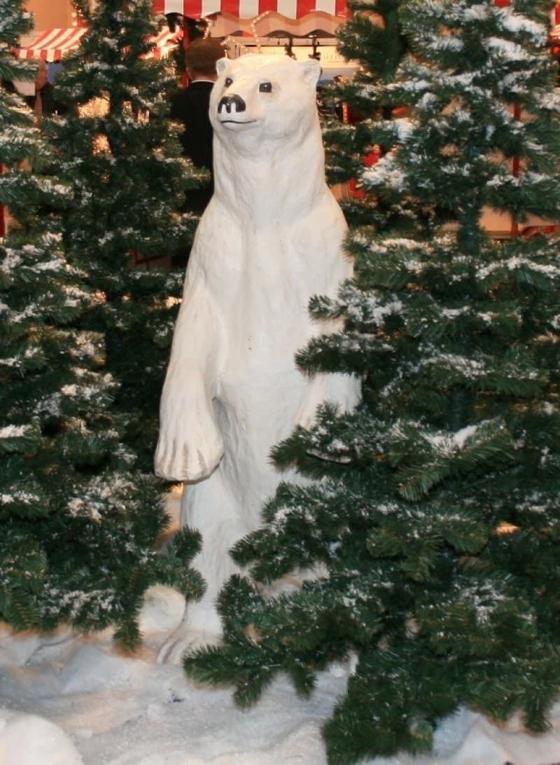 Eisbär stehend 2m / Dekofigur / Winterdeko / Winter / Eiszeit / Schnee