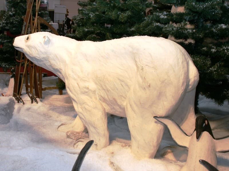 Eisbär laufend 2m / Dekofigur / Winterdeko / Winter / Eiszeit / Schnee – 3