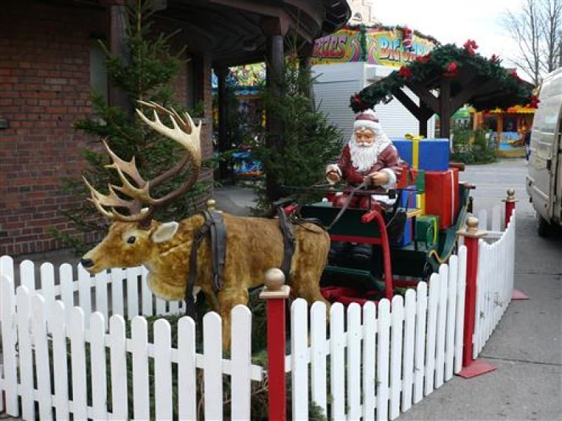 Kutsche mit Weihnachtsmann und Rentier ( original Kutsche) , Weihnachts Dekoration , Weihnachtsmarkt – 3