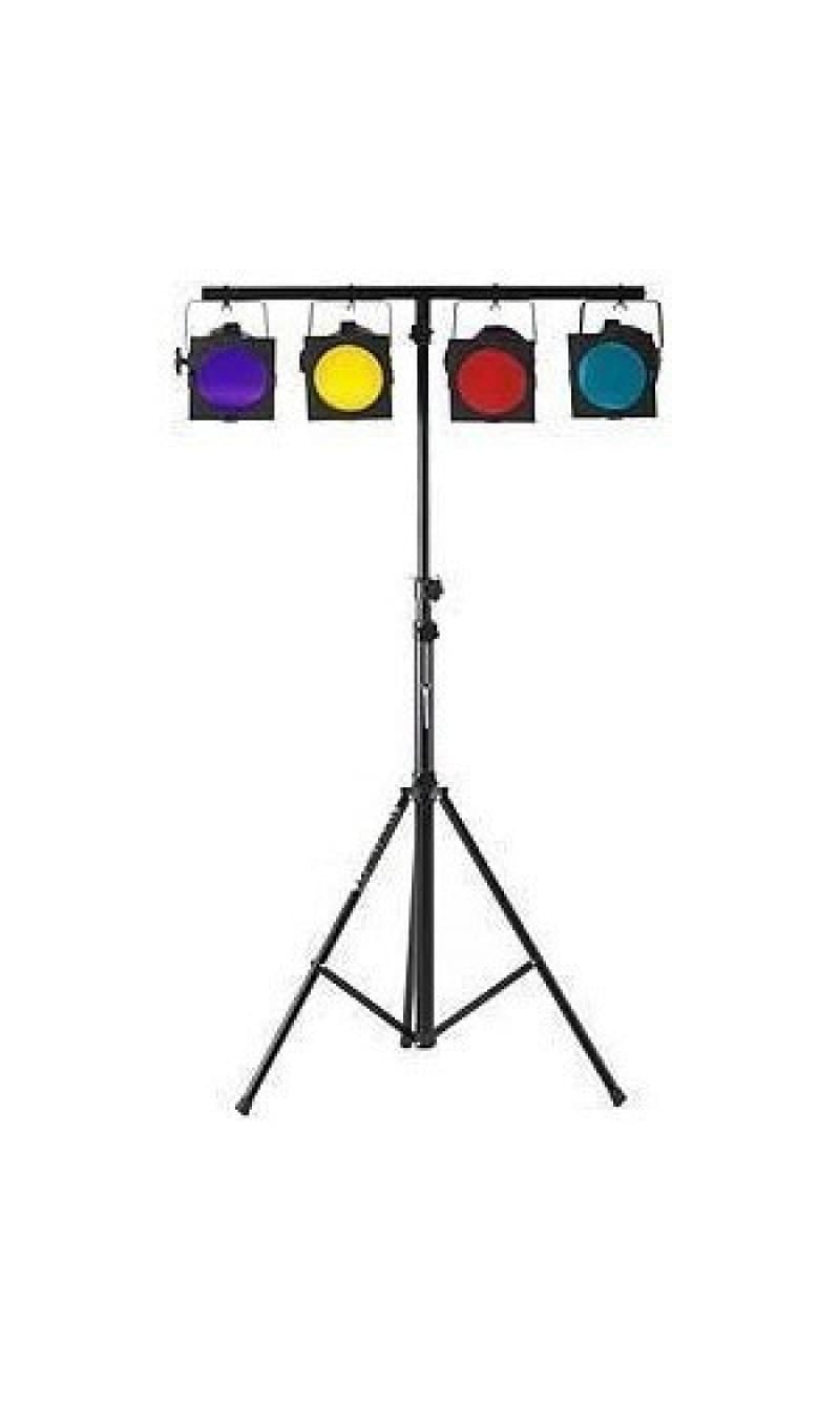 Partylicht-Komplettsystem mit 4 Scheinwerfern & Sound-Steuerung, Stativ & Musiksteuerung