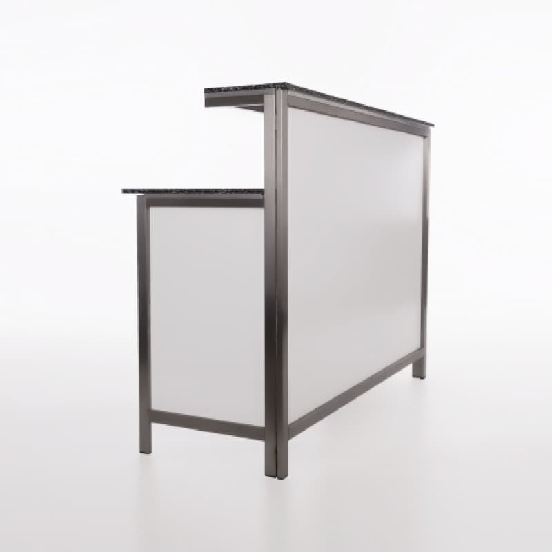 Mobile Edelstahl-Cocktailbar mieten – Exklusive Event-Bar (150 cm) mit edler Optik – 3