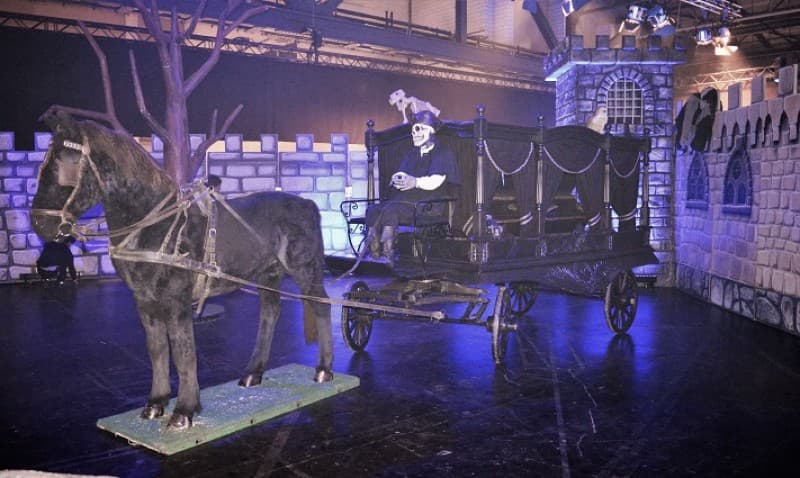 Bestattungskutsche, Leichenwagen, Beerdigungs Kutsche, Halloween Dekoration, historische Kutsche – 3