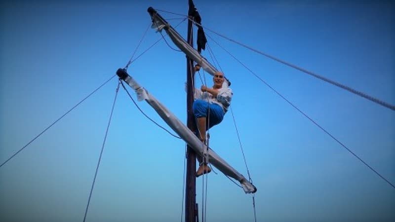 Hängender Pirat, Piratendekoration, Piratenparty, Dekofigur, Figur – 2