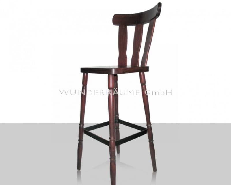 Barhocker rustikal, dunkles Holz - mit/ohne Lehne – 2