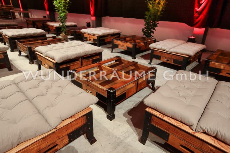 Loungebank Holz "Industrial" – 2