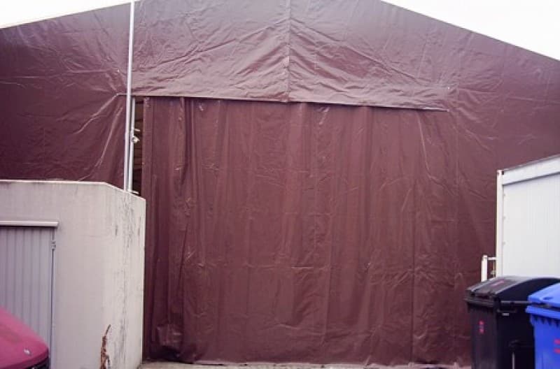 Lagerzelt 7,5m Breite x 12m Länge, Seitenhöhe 4,20m – 3