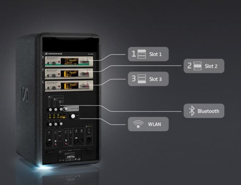 Sennheiser LSP 500 Pro Akku Lautsprecher mit Funkmikrofon, USB-MP3 Player und Bluetooth – 3