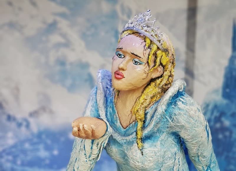 Märchen Diorama Eisprinzessin, Märchendekoration, Winter Dekoration