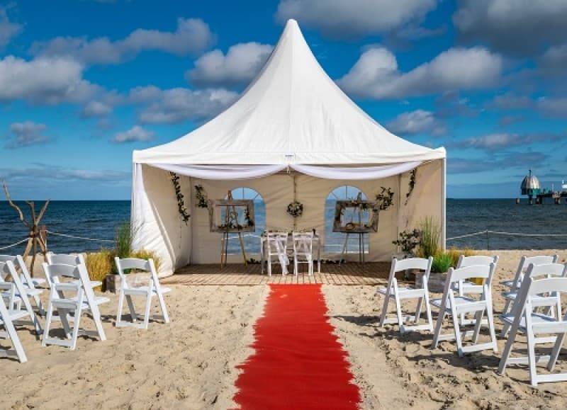 Heiraten auf der Insel Usedom, Hochzeit, Hochzeitdekoration, Strandhochzeit