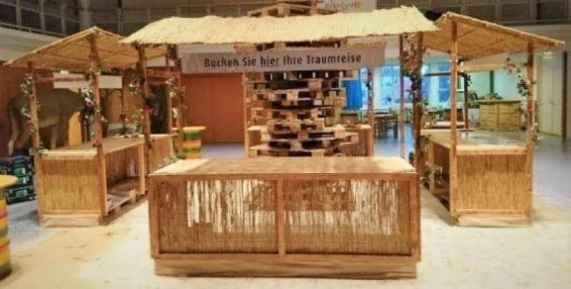 Bambus - Markt Buffetstand