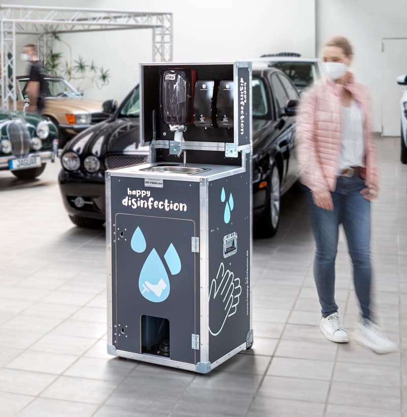 Mobile und Autarke Hygiene Station für Messen und Events (Waschbecken & Desinfektion) – 3