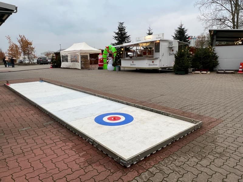 Mobile Eisstockbahn 2*10m (weitere Größen verfügbar) / Eisstockschießen Curling Eisbahn – 2