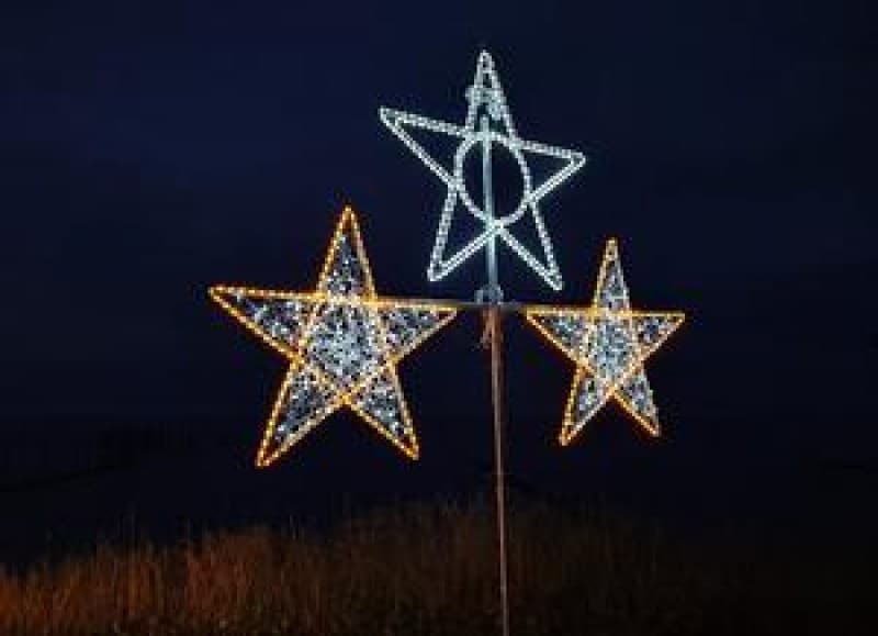 Lichtsterne - 3er Kombination - Weihnachts Sterne - beleuchtete Deko Weihnachtsdekoration